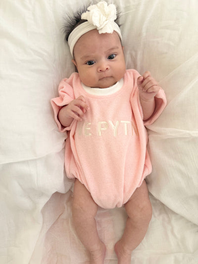 PRE-ORDER - Terry Towel Romper - Pink