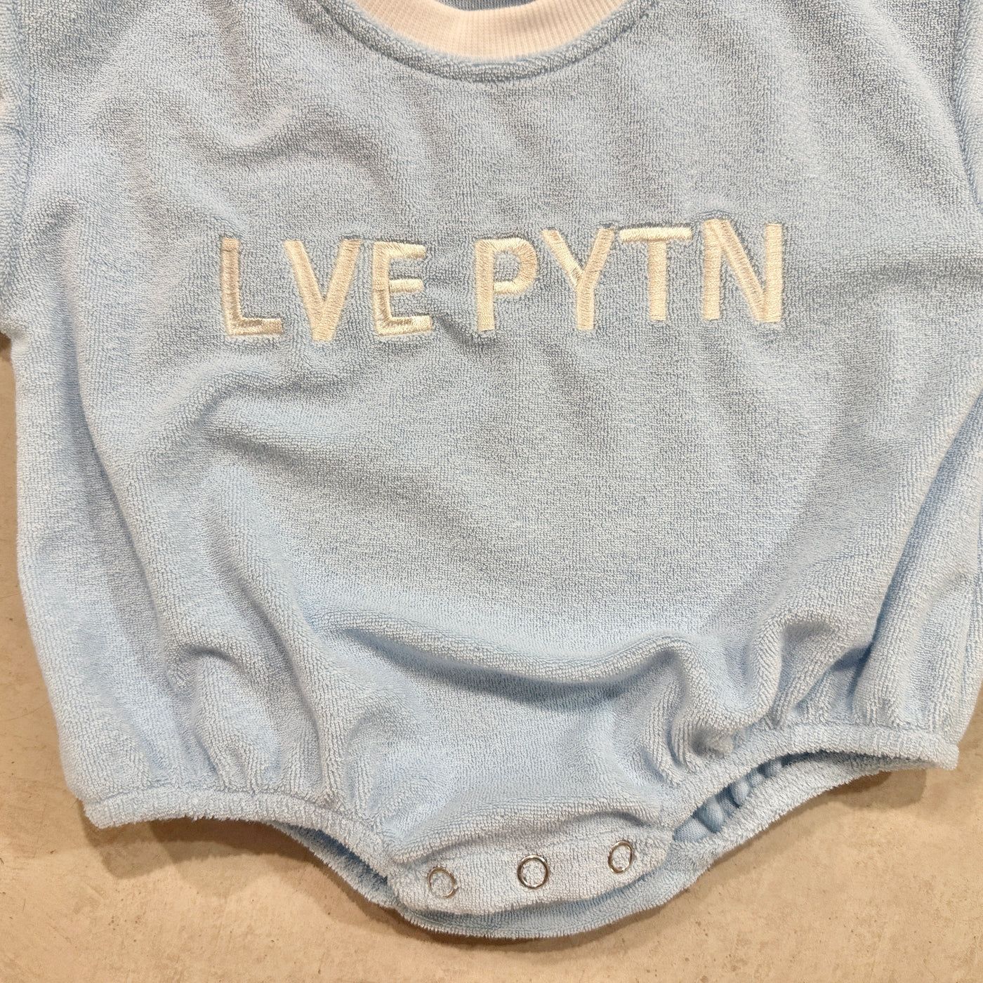 PRE-ORDER - Terry Towel Romper - Sky Blue