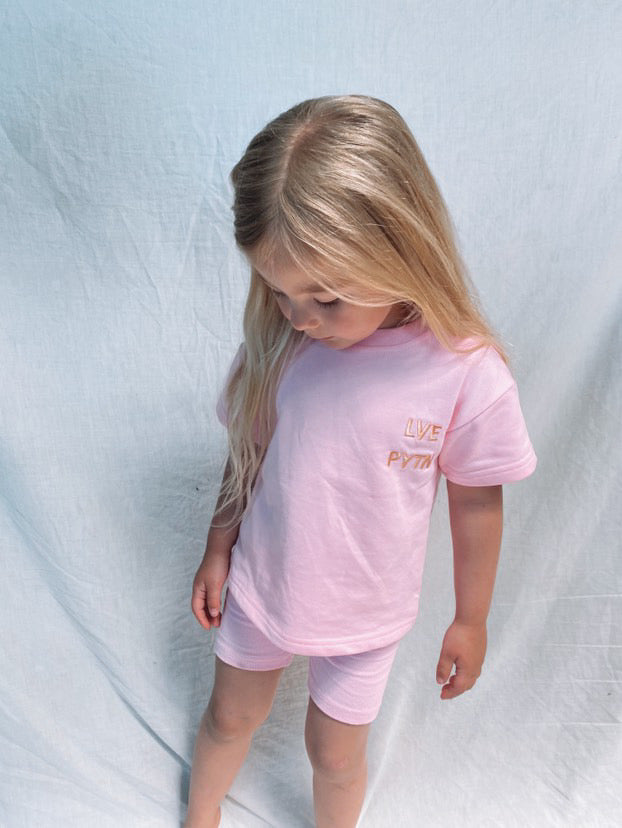 Tee & Bike Short Set - Pink