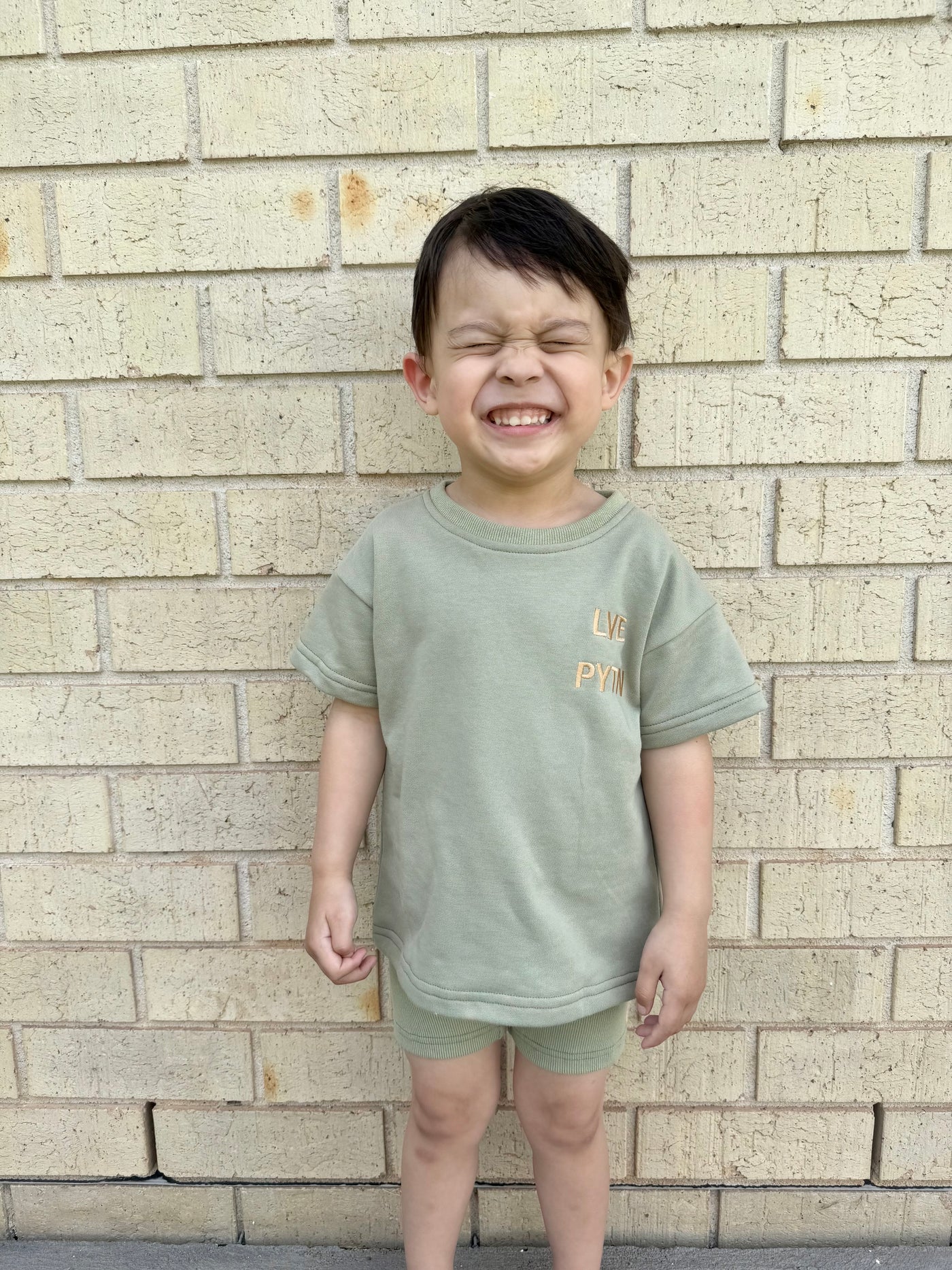 Tee & Bike Short Set - Olive Green