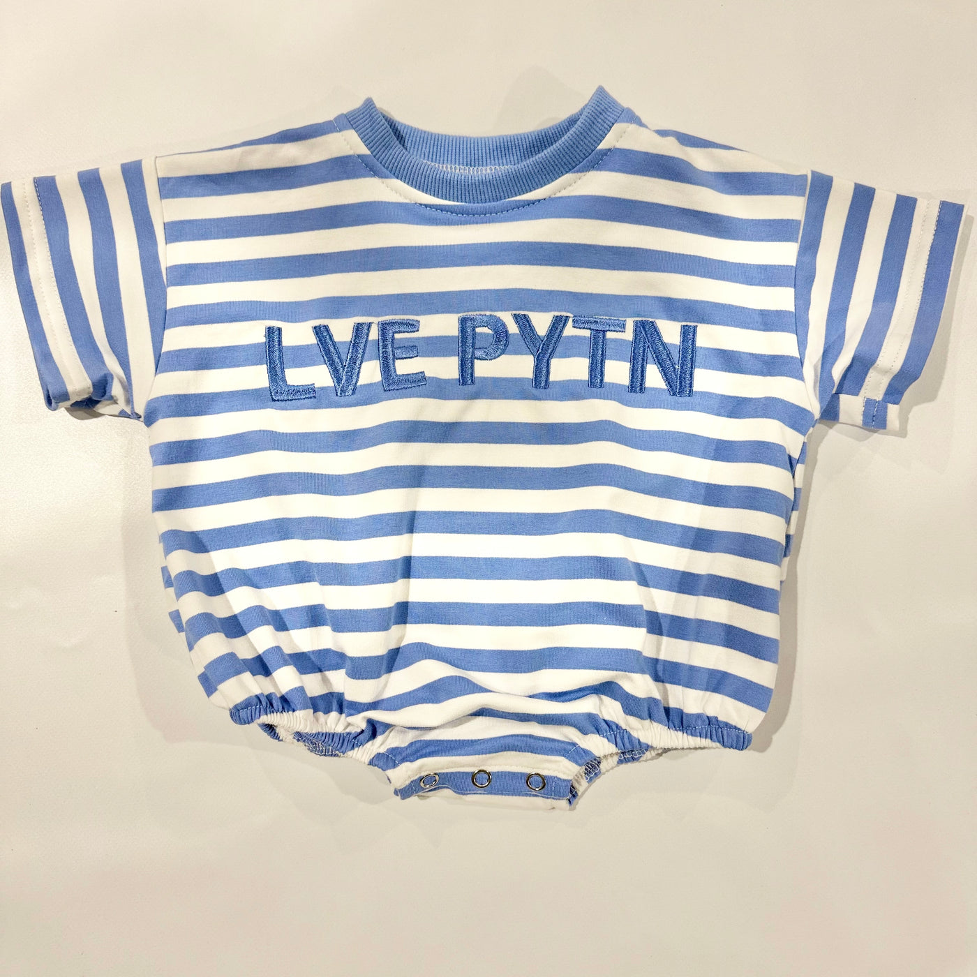 Summer Oversized Stripey Romper - Blue & White