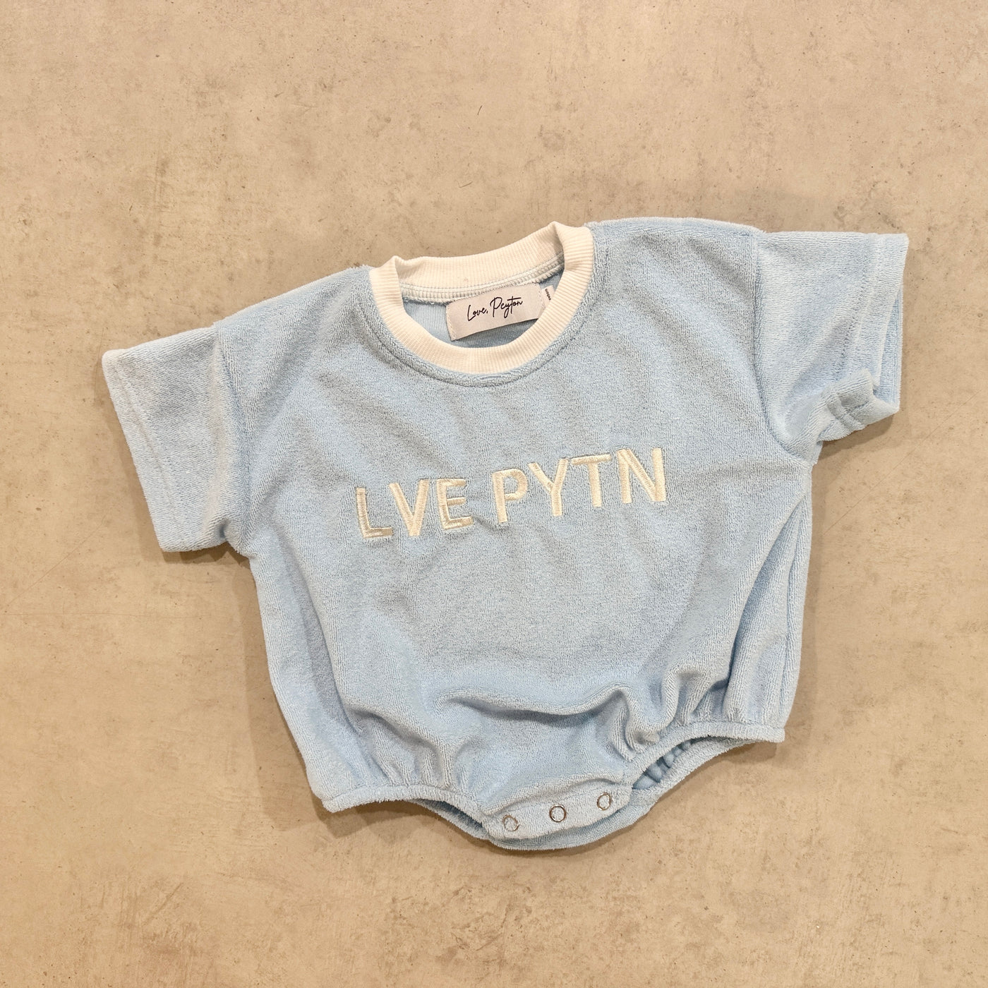 PRE-ORDER - Terry Towel Romper - Sky Blue