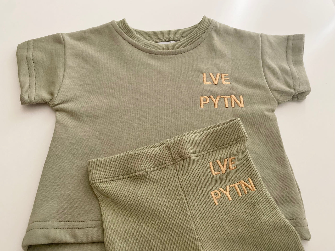 Tee & Bike Short Set - Olive Green