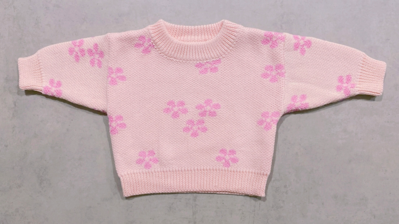 Pink Daisy 2 Piece Knit Set