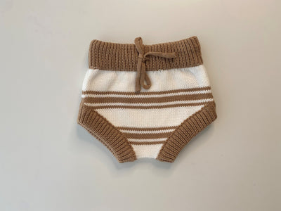 Stripey Jumper & Bummies Set - Chocolate Brown