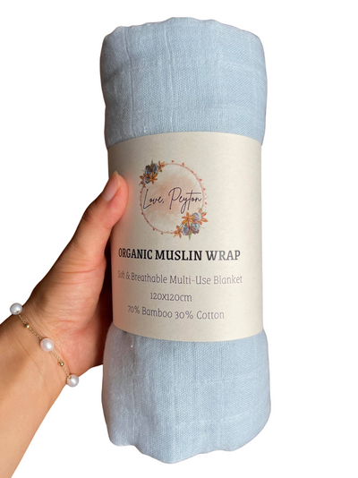 Baby Blue – Organic Muslin Wrap