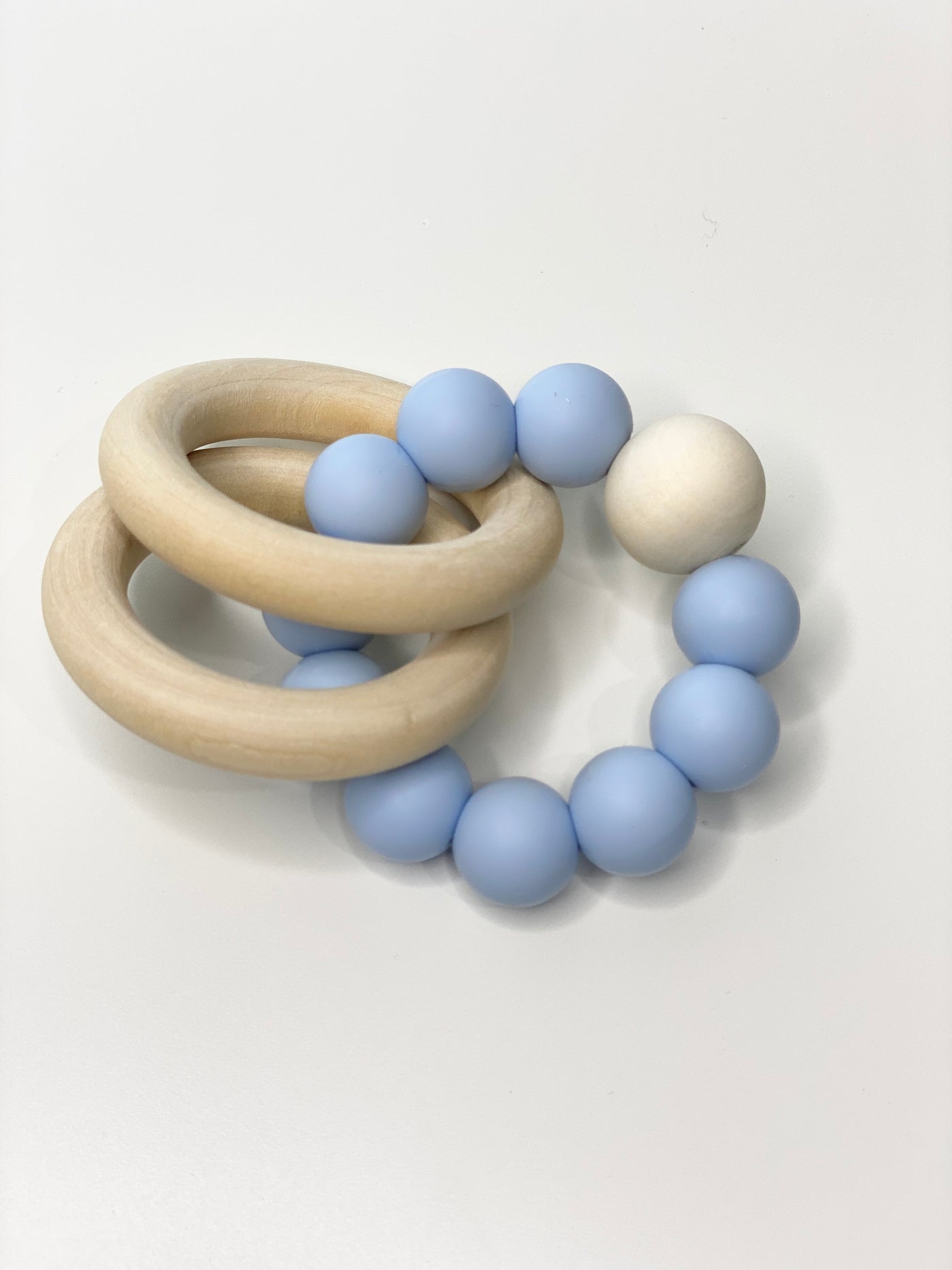 Pastel Blue –  Wooden Silicone Teether